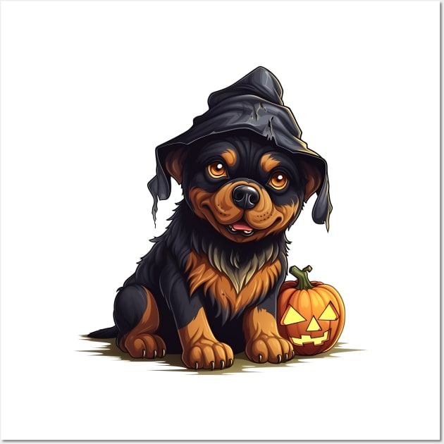 Halloween Rottweiler Dog #2 Wall Art by Chromatic Fusion Studio